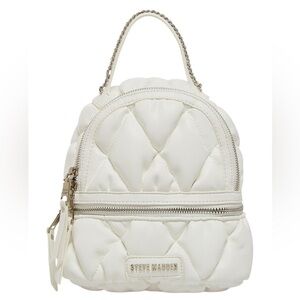 Steve Madden Quilted Mini Backpack - White